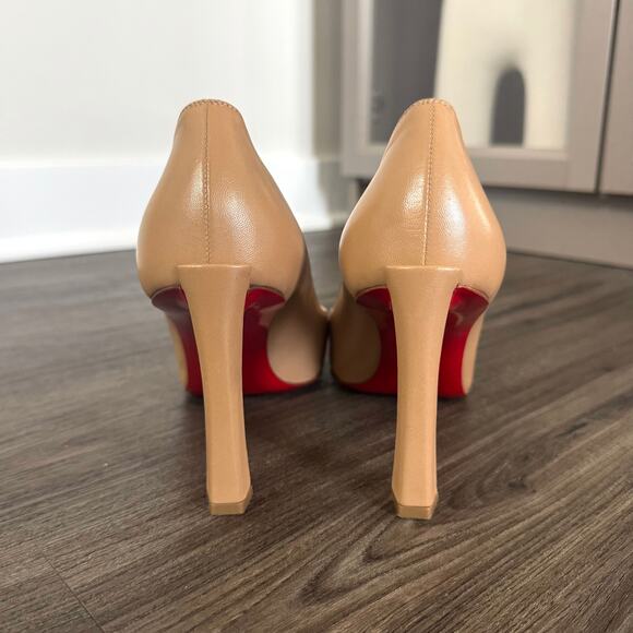 Christian Louboutin Condora 85 mm Nude Leather Pumps 39 Tan Heels with Box - Picture 5 of 8
